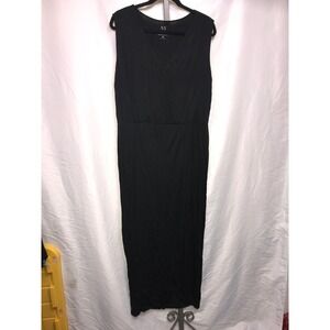 NY Collection Womens Black Sleeveless V Neck Maxi Dress XL